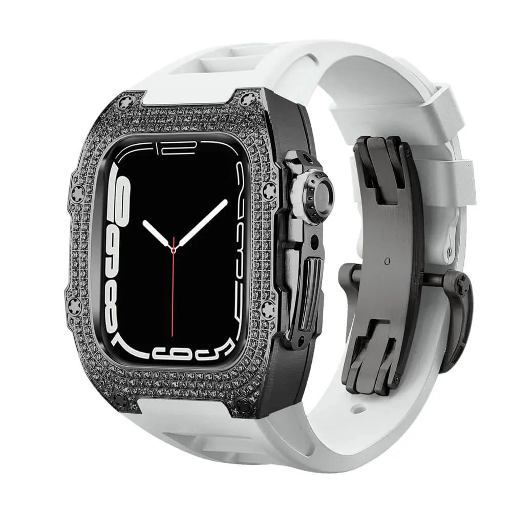 Titanium Adorned Case & Silicone Band for Apple Watch