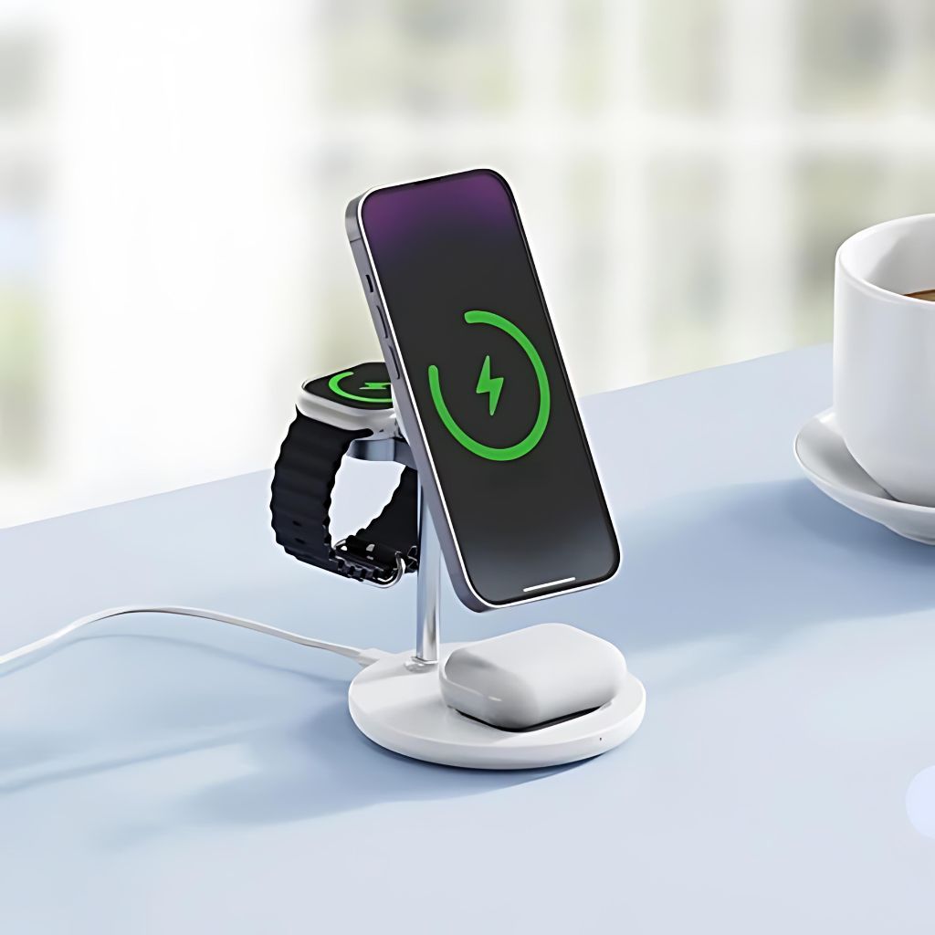 3 in 1 Magnetic Wireless Charger for Apple iPhone Pro Max, Apple Watch Ultra, and Apple AirPods Pro from Evolved Chargers