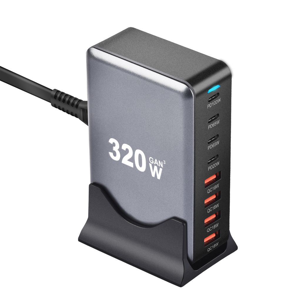 320W GaN 8-Port USB-C Charger