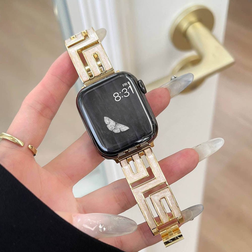 Women’s Square-Link Stainless Steel Apple Watch Band